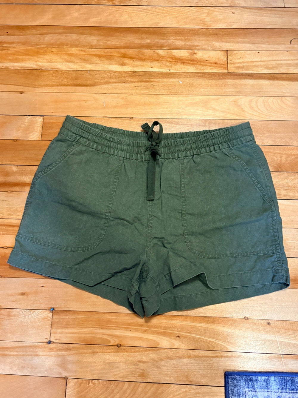 J. Crew Olive Drawstring Linen-Blend Athletic Shorts